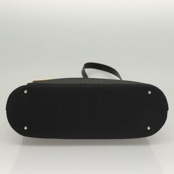 GIVENCHY Shoulder Bag Canvas Black Gold Auth yk19066